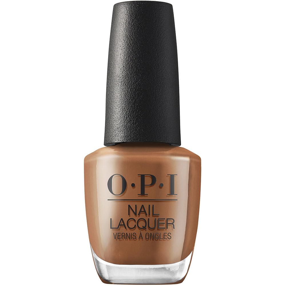 OPI Nail Lacquer Material Gowrl dark brown nail polish bottle front view