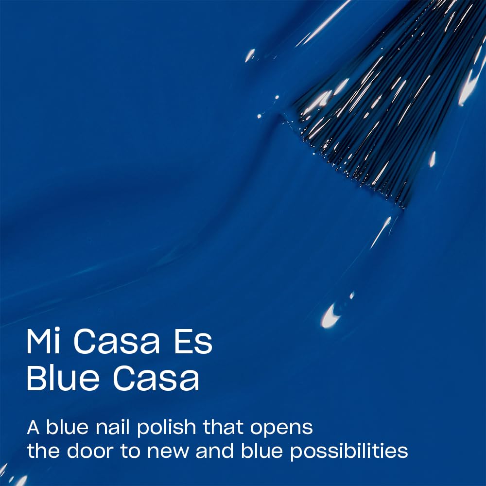 OPI Nail Lacquer Mi Casa Es Blue Casa bottle with pro-wide brush