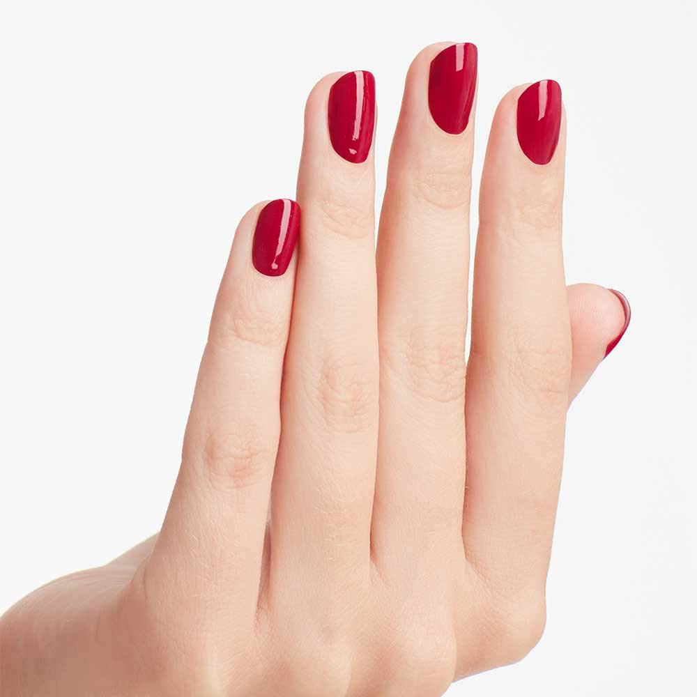 OPI Nail Lacquer Miami Beet purple polish application brush