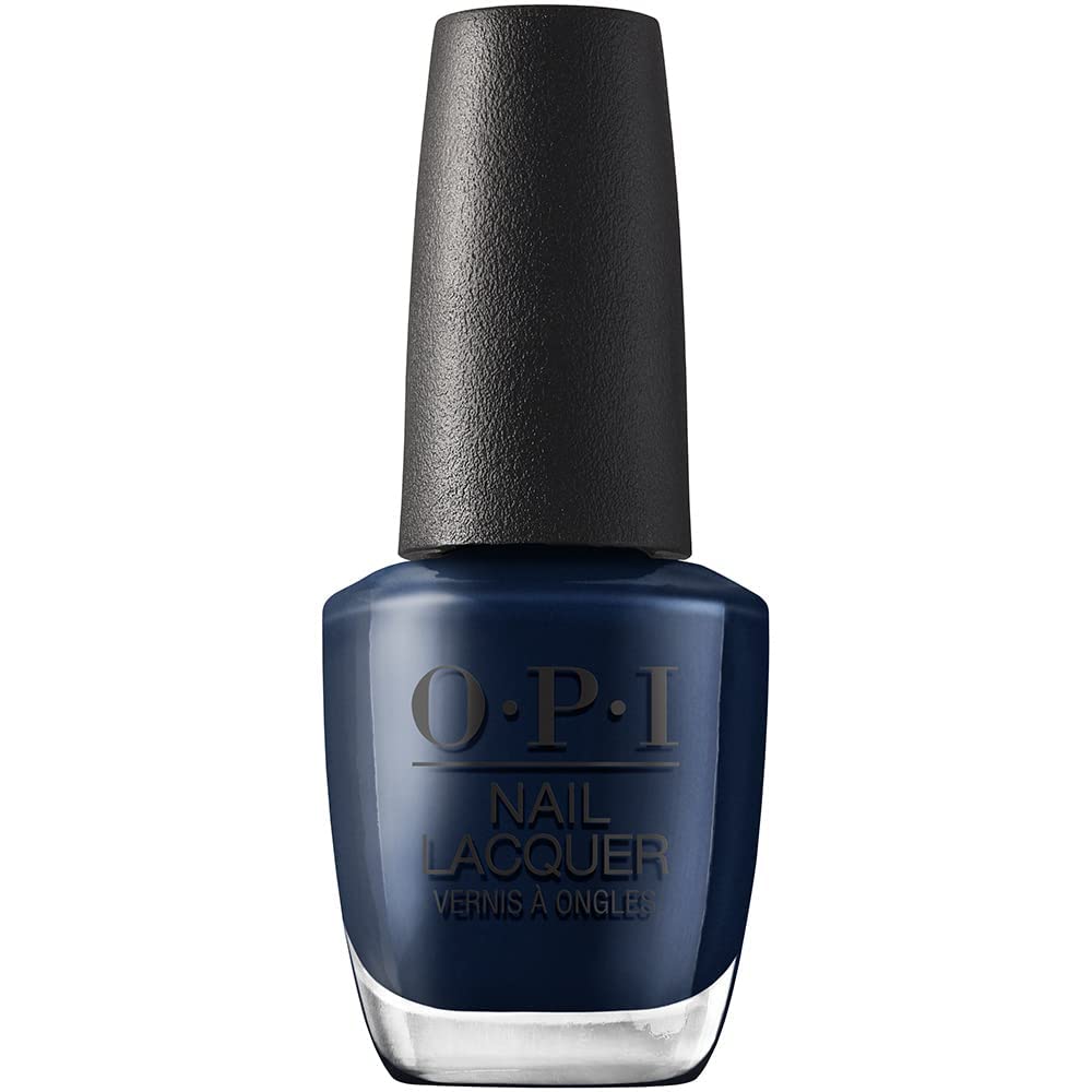 OPI Nail Lacquer Midnight Mantra dark blue nail polish front view