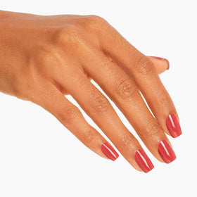 OPI Nail Lacquer My Solar Clock is Ticking dark orange swatch on a nail wheel