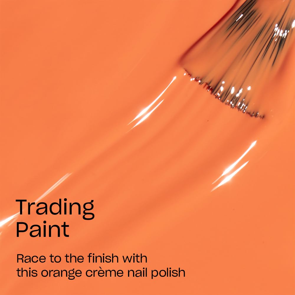 OPI Nail Lacquer Opaque Light Orange brush and polish close-up