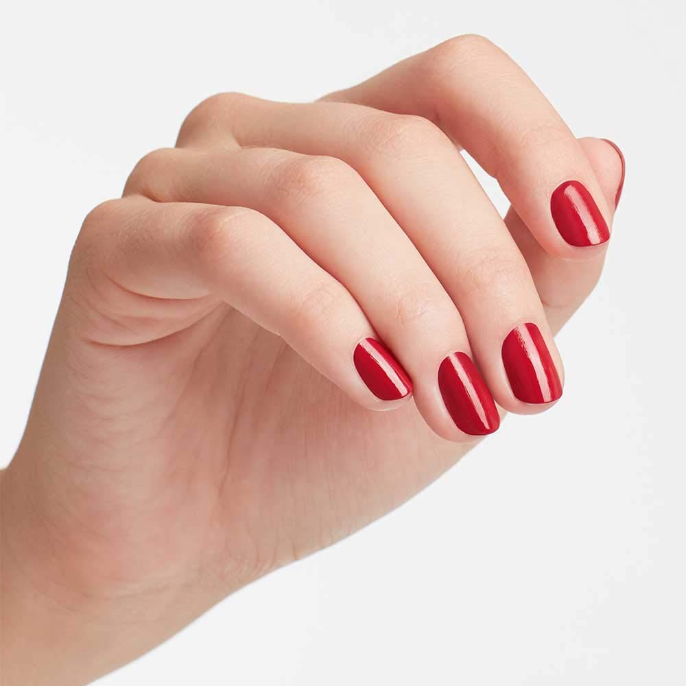 OPI Nail Lacquer OPI by Popular Vote dark red nail polish applied on nails