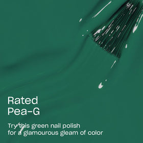 OPI Nail Lacquer Rated Pea-G dark green polish bottle side view