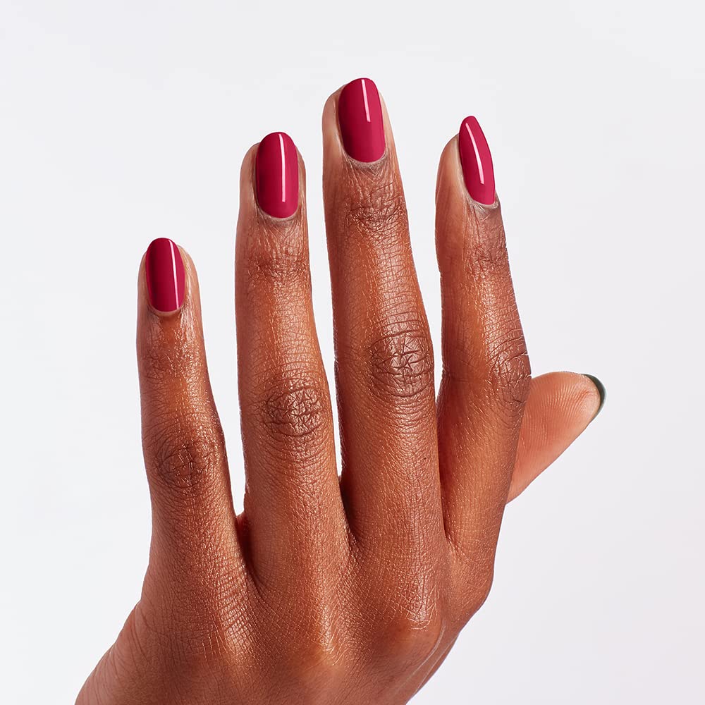 OPI Nail Lacquer Red-Veal Your Truth application on nails