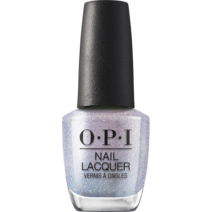 OPI Nail Lacquer Sheer Pastel Silver Shimmer front view with brush