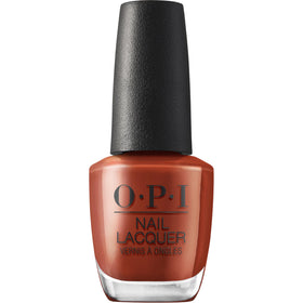 OPI Nail Lacquer Slip Dressed Up dark red brown nail polish front view