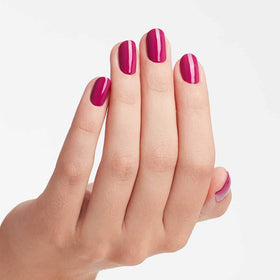 OPI Nail Lacquer Spare Me a French Quarter? dark purple polish application on nails