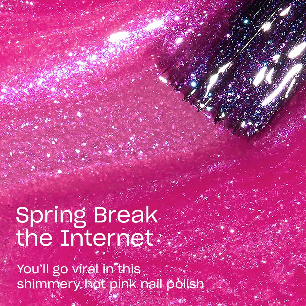 OPI Nail Lacquer Spring Break the Internet application on nails
