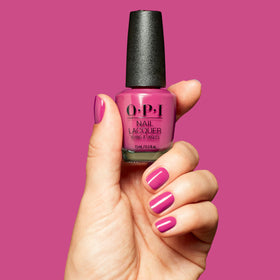 OPI Nail Lacquer Strawberry Cosmo swatch on a nail wheel