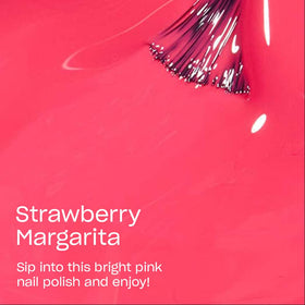 OPI Nail Lacquer Strawberry Margarita bottle with pro-wide brush