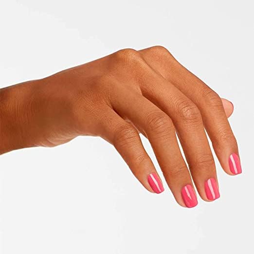 OPI Nail Lacquer Strawberry Margarita bright pink nail polish with swatch