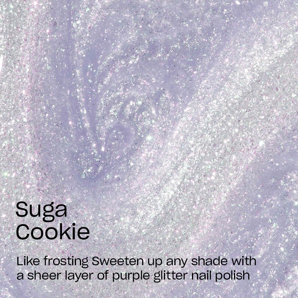 OPI Nail Lacquer Suga Cookie bottle with purple glitter