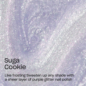 OPI Nail Lacquer Suga Cookie bottle with purple glitter