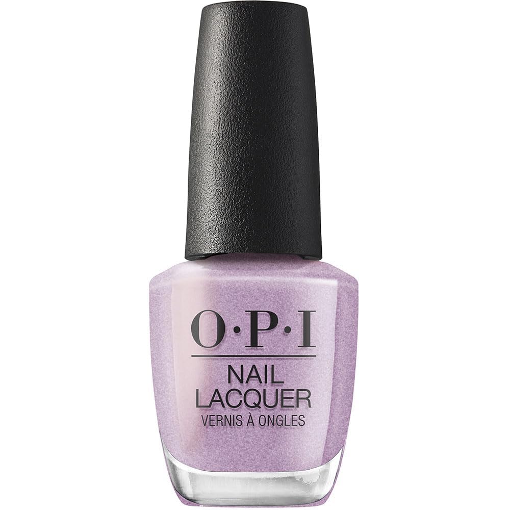 OPI Nail Lacquer Suga Cookie sheer purple glitter nail polish front view