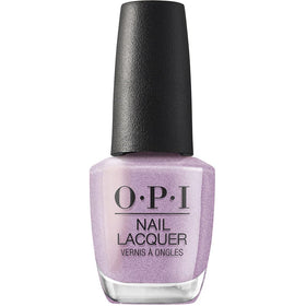 OPI Nail Lacquer Suga Cookie sheer purple glitter nail polish front view