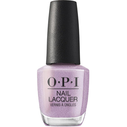 OPI Nail Lacquer Suga Cookie sheer purple glitter nail polish front view