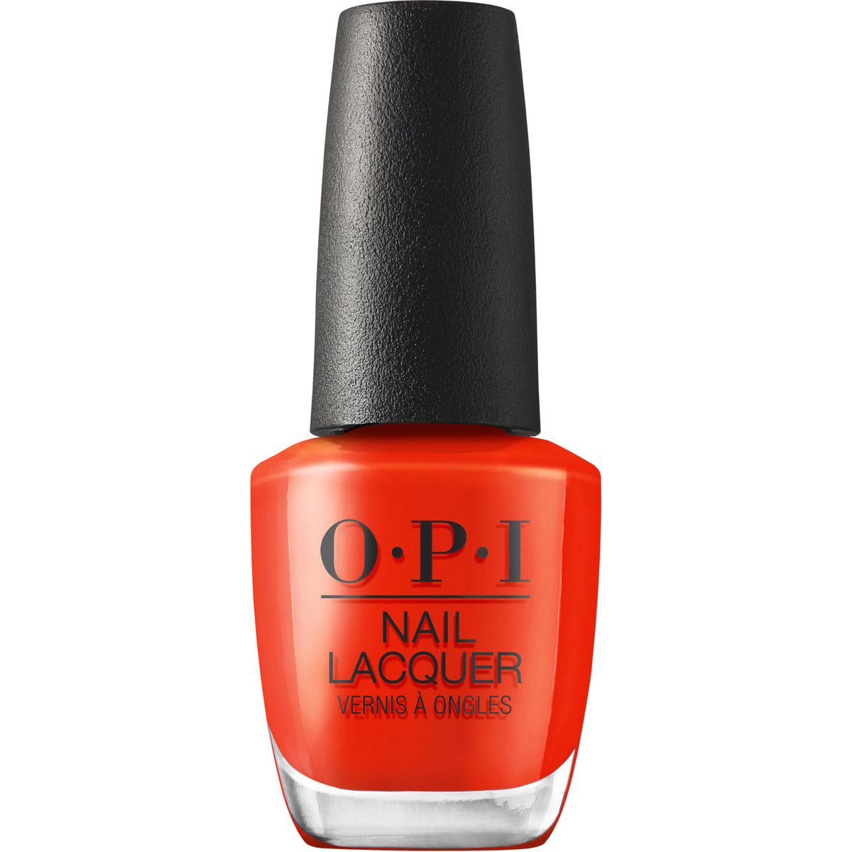 OPI Nail Lacquer Totally Red-ical front view with glossy finish