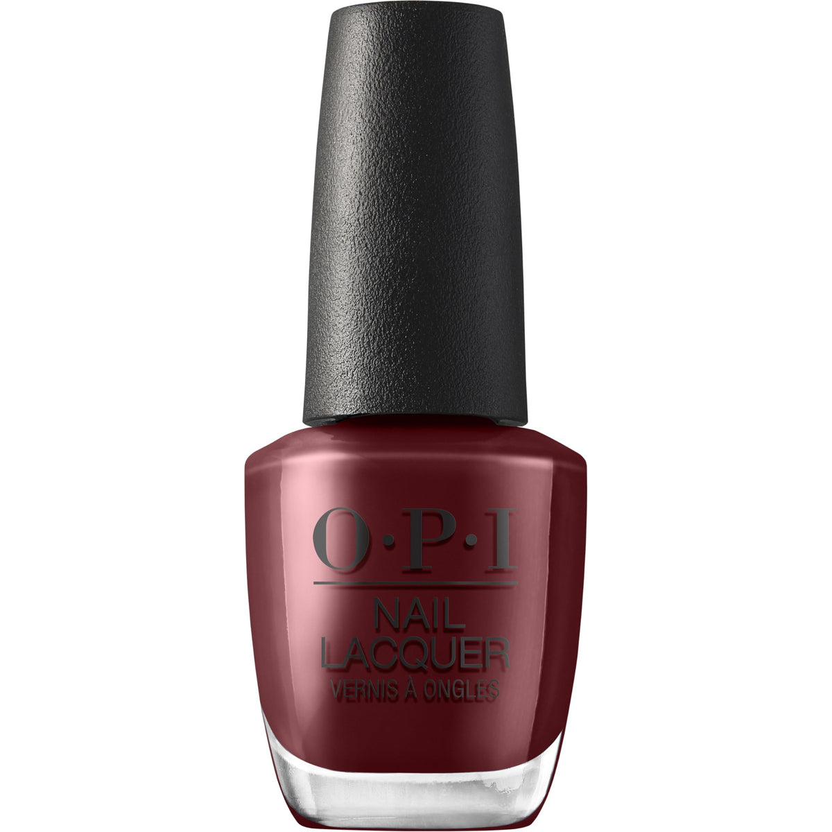 OPI Nail Lacquer Vampire State Building dark burgundy crème bottle front view