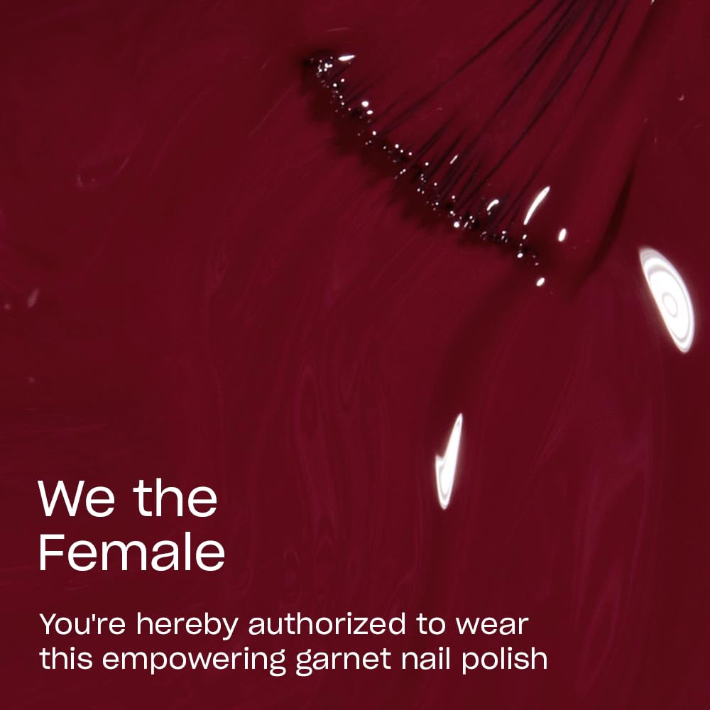 OPI Nail Lacquer We the Female dark red bottle side view