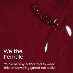 OPI Nail Lacquer We the Female dark red bottle side view