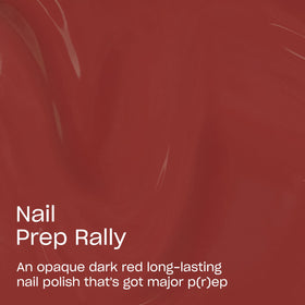 OPI Nail Prep Rally dark red brown nail polish brush close-up