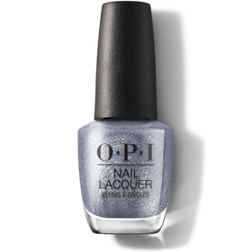 OPI Nails the Runway gray shimmer nail polish front view