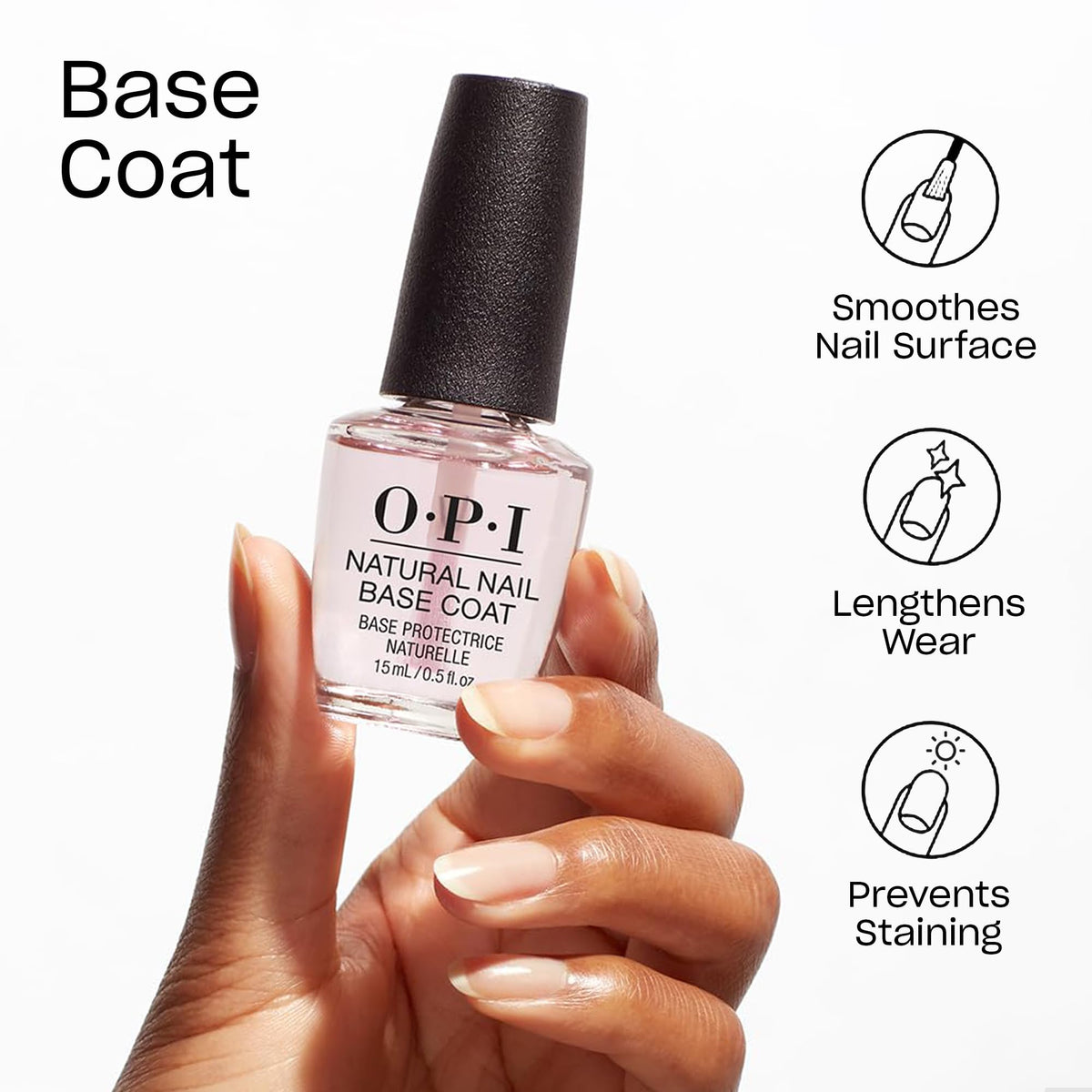 OPI Natural Nail Base Coat pro-wide brush close-up