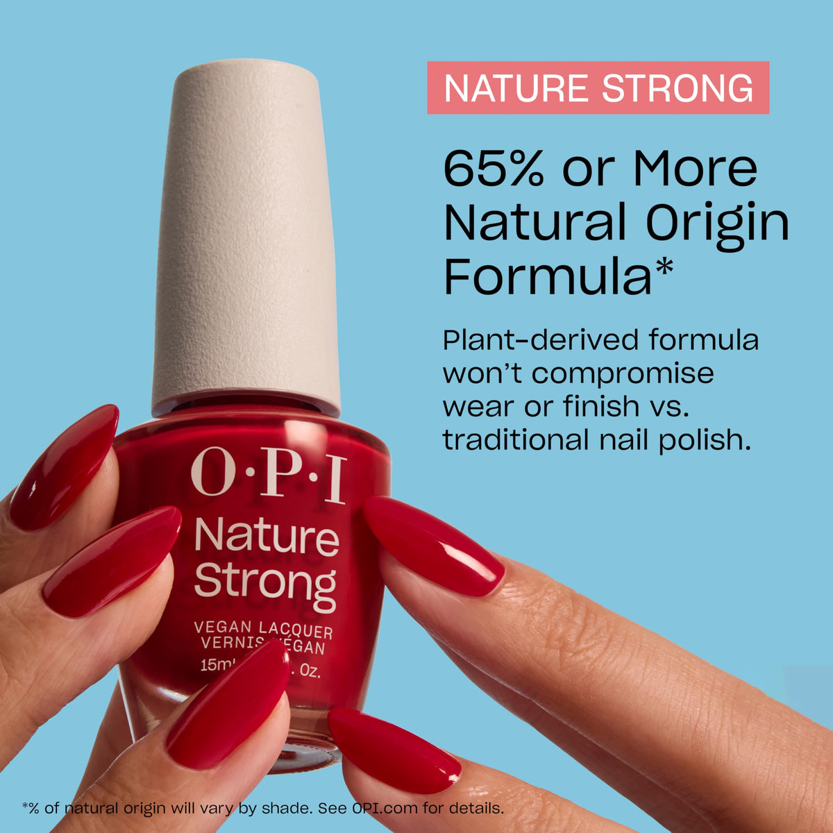 OPI Nature Strong Base Coat applied on nails