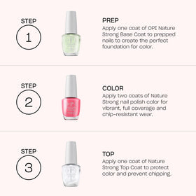 OPI Nature Strong Base Coat on a nail art display