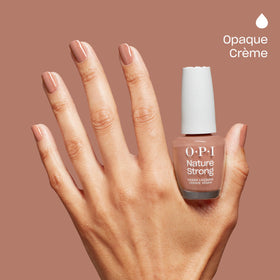 OPI Nature Strong Opaque Warm Brown Crème Nail Polish with natural background