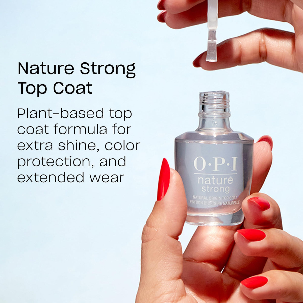OPI Nature Strong Top Coat brush close-up