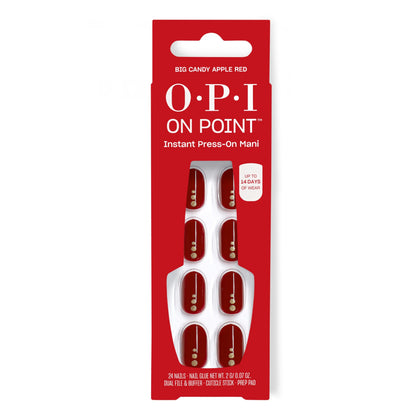 OPI On Point Big Candy Apple Red Press On Nails front view