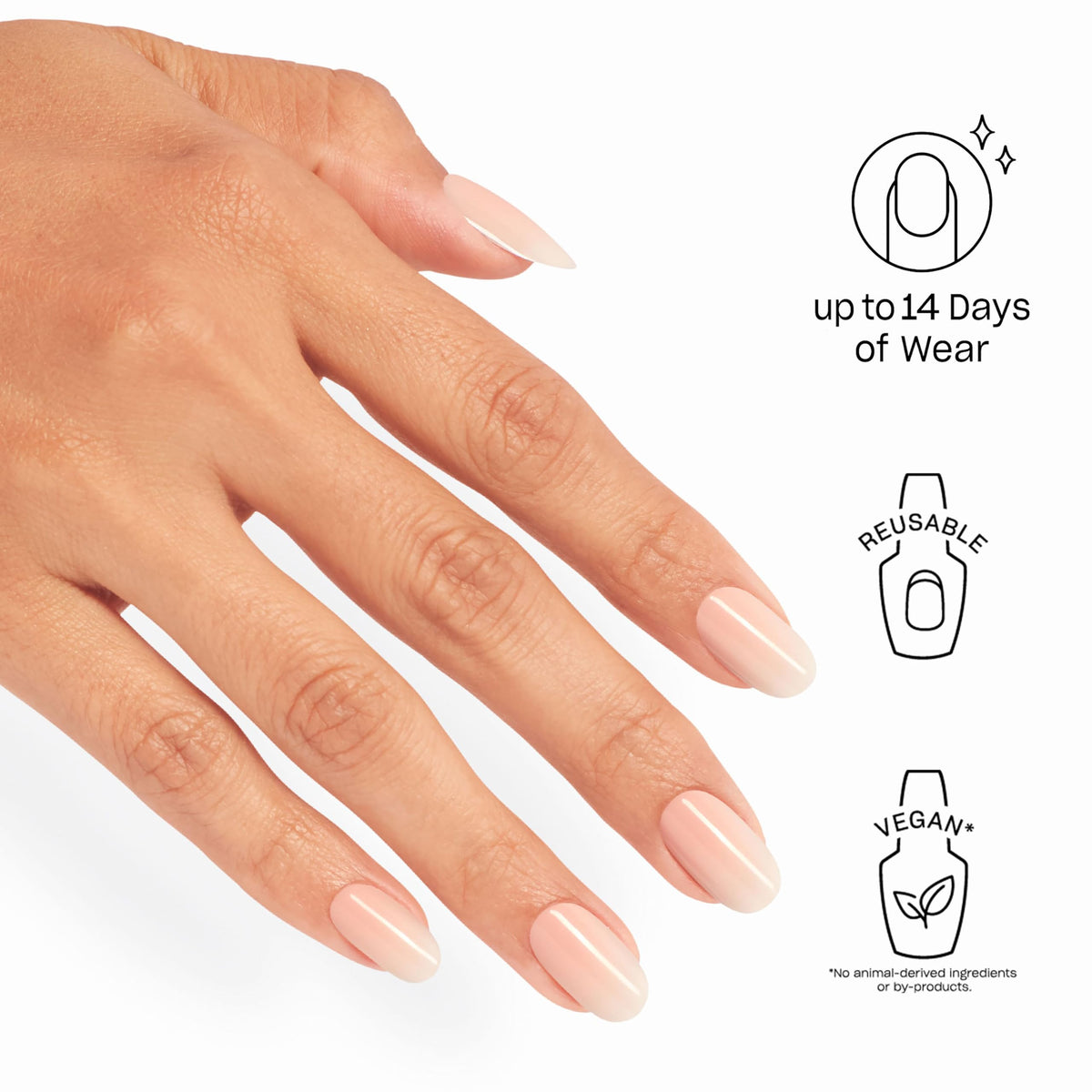 OPI On Point Peach Smoochie nail tips in various sizes