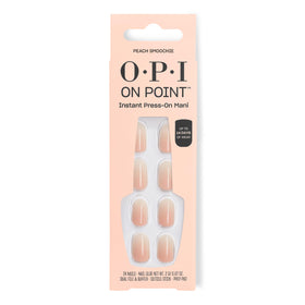 OPI On Point Peach Smoochie press on nails front view