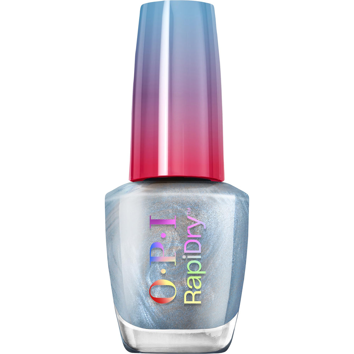 OPI RapiDry Freeze n’ Thank You Soft Blue Metallic Nail Polish front view