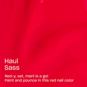 OPI RapiDry Haul Sass Bright Red Nail Polish applied on nails