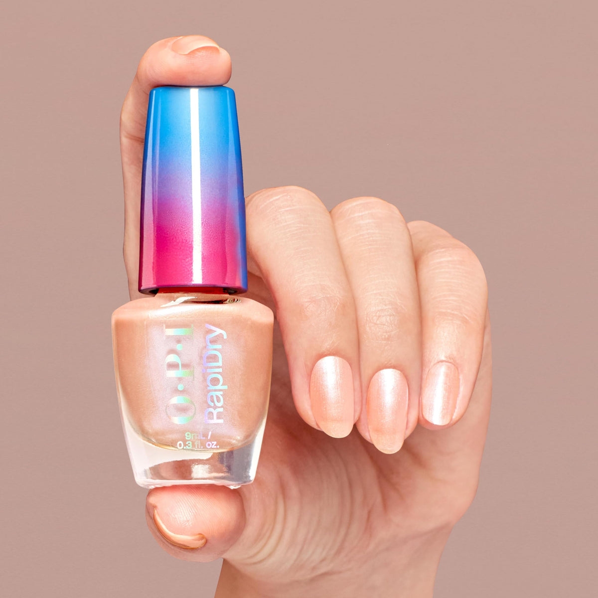 OPI RapiDry nail polish application on nails