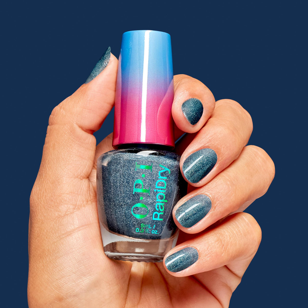 OPI RapiDry Quick Dry Nail Polish application on nails