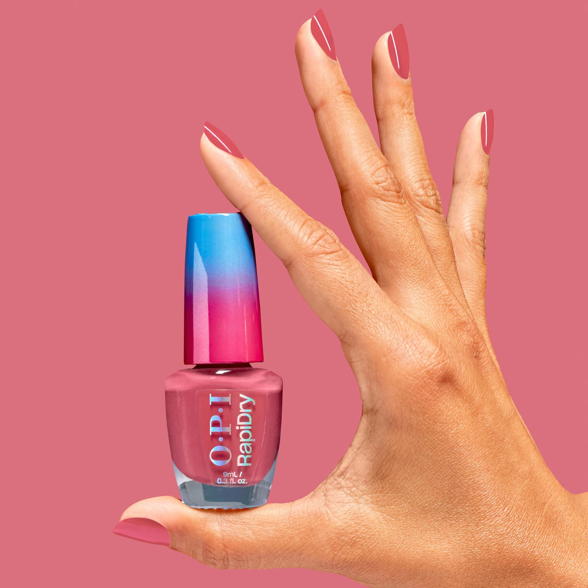 OPI RapiDry Quick Dry Nail Polish Opaque Soft Red Crème in packaging