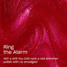 OPI RapiDry Ring the Alarm nail polish application on nails