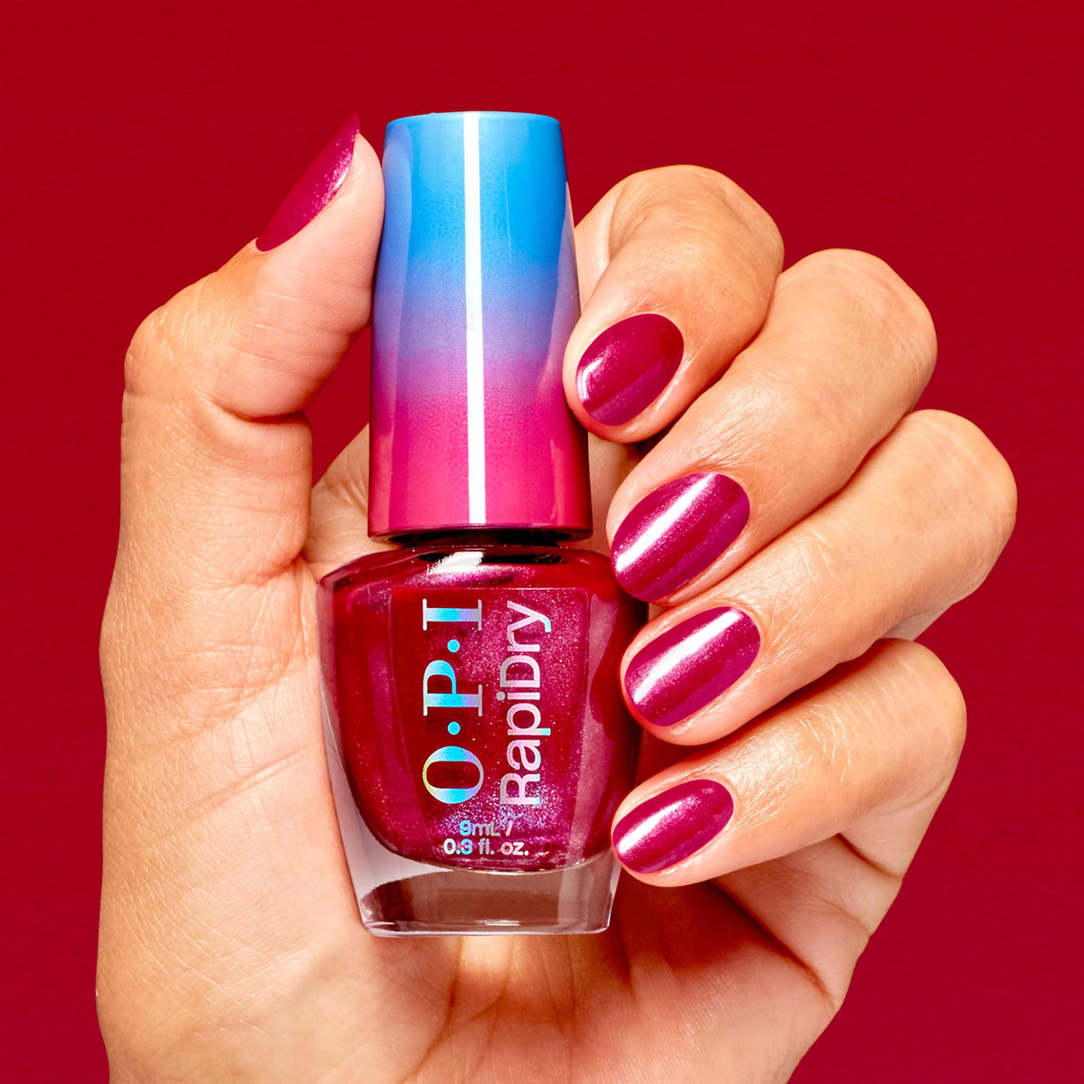 OPI RapiDry Ring the Alarm nail polish bottle side view