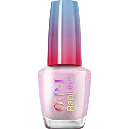 OPI RapiDry Speed Date Me nail polish front view with soft pink shimmer
