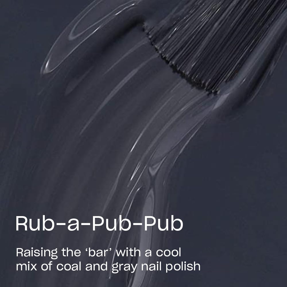 OPI Rub-a-Pub-Pub Dark Gray Nail Polish brush close-up