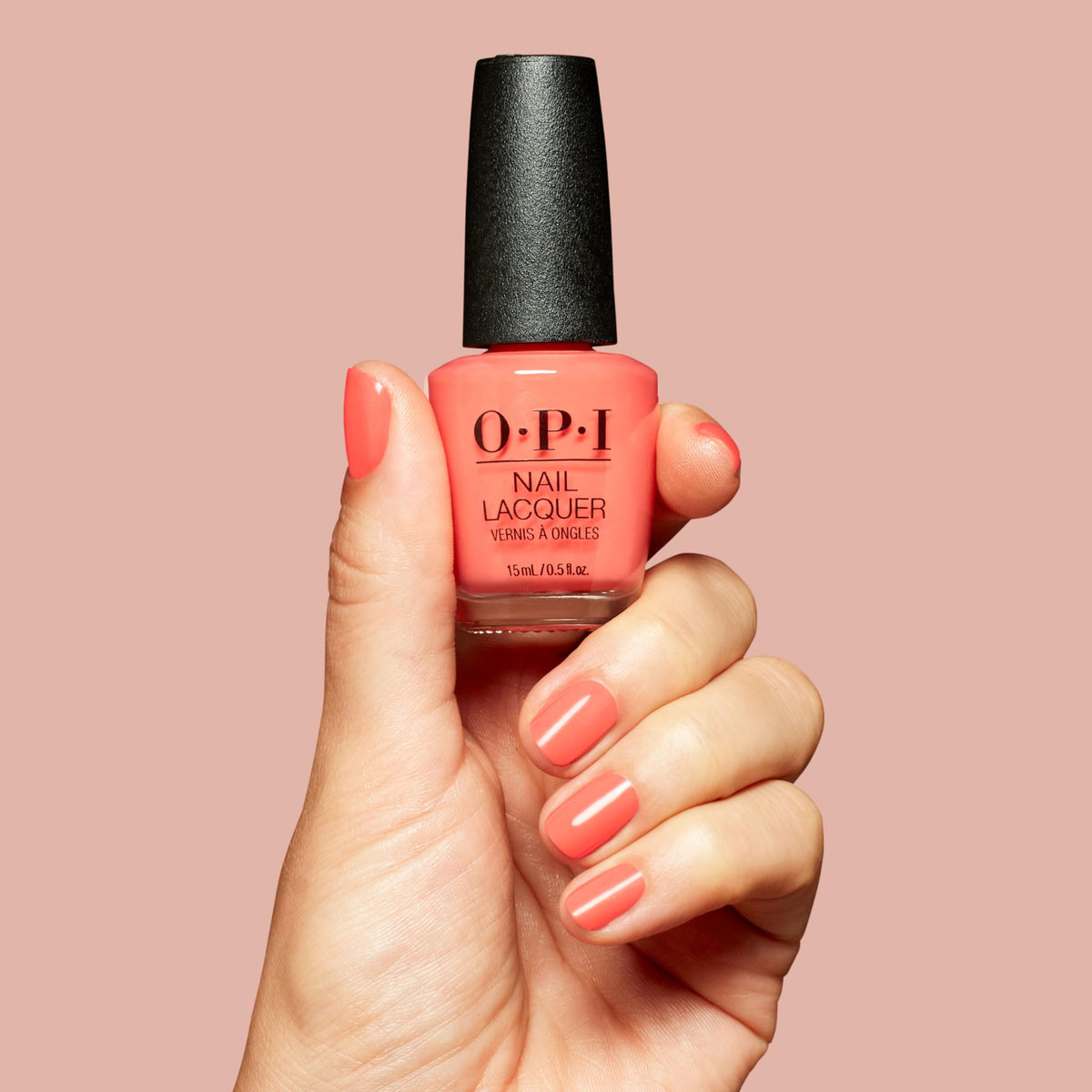 OPI Shrimp Cocktail nail polish with glossy finish