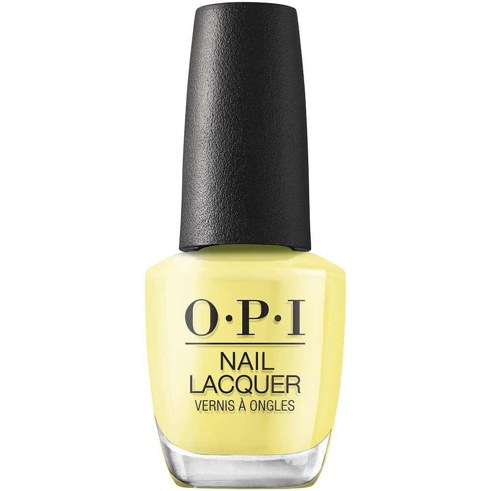 OPI Stay Out All Bright nail polish front view with bright yellow colour