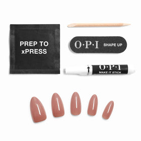 OPI xPRESS/ON El Mat-Adoring You nails displayed on a table