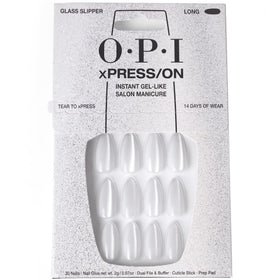 OPI xPRESS/ON Glass Slipper long almond press on nails front view