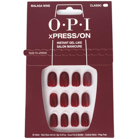 OPI xPRESS/ON Malaga Wine dark red press on nails front view