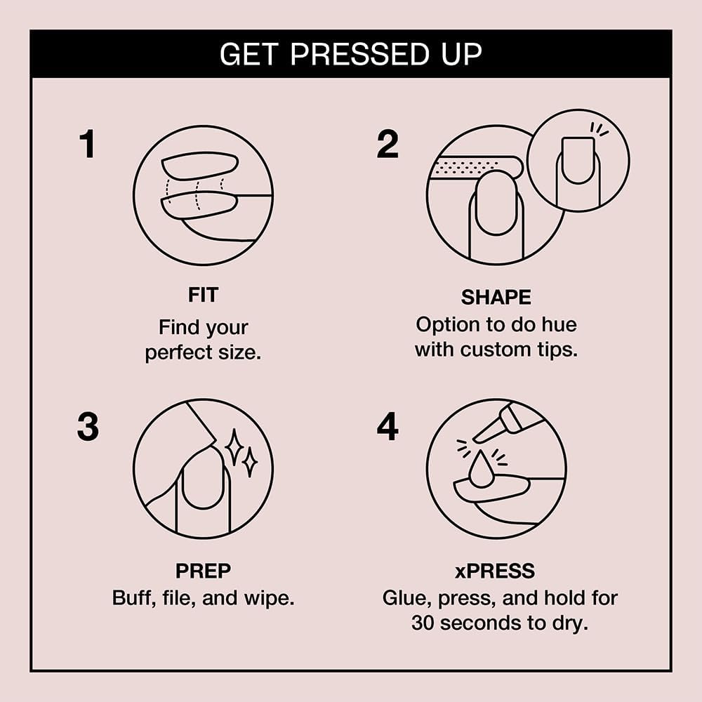 OPI xPRESS/ON nails displayed in various sizes